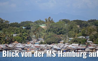 Blick von der MS Hamburg auf Pfahlbauten bei Puerto Princesa, Palawan Island, Philippinen