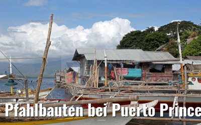 Pfahlbauten bei Puerto Princesa, Palawan Island, Philippinen