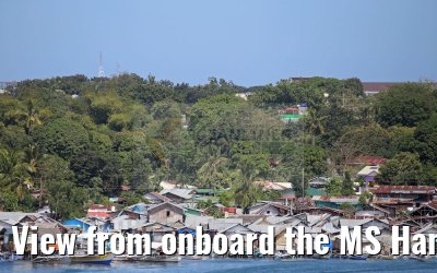View from onboard the MS Hamburg stilt houses near Puerto Princesa, Philippines