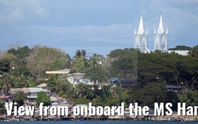 View from onboard the MS Hamburg stilt houses near Puerto Princesa, Philippines