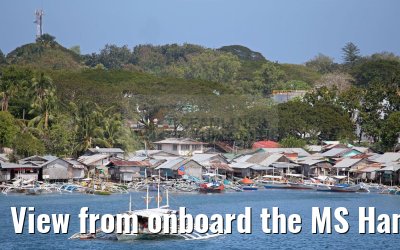 View from onboard the MS Hamburg stilt houses near Puerto Princesa, Philippines