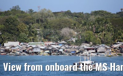 View from onboard the MS Hamburg stilt houses near Puerto Princesa, Philippines