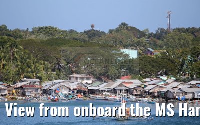 View from onboard the MS Hamburg stilt houses near Puerto Princesa, Philippines