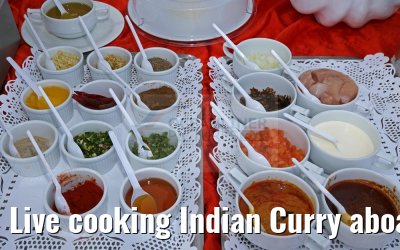 Live cooking Indian Curry aboard MS Hamburg