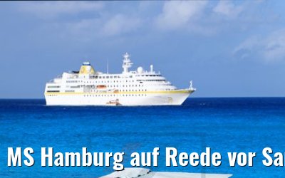 MS Hamburg auf Reede vor San Salvador, Bahamas 21.02.2018