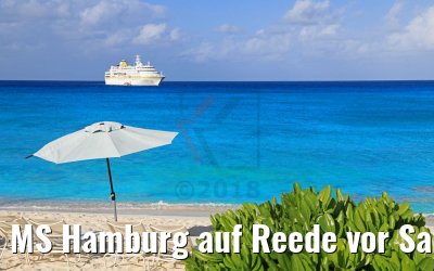 MS Hamburg auf Reede vor San Salvador, Bahamas 21.02.2018