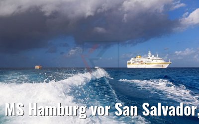 MS Hamburg vor San Salvador, Bahamas 21.02.2018