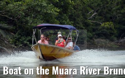 Boat on the Muara River Brunei 18.02.2016