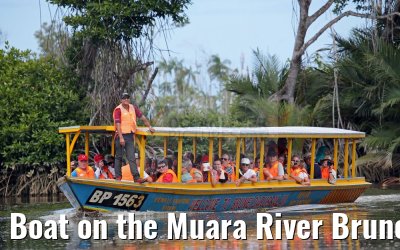 Boat on the Muara River Brunei 18.02.2016