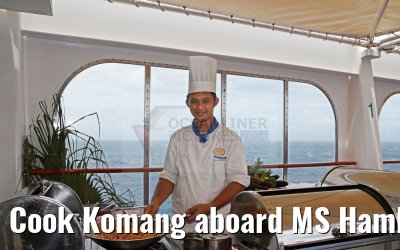 Cook Komang aboard MS Hamburg