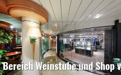 Bereich Weinstube und Shop vor Renovierung MS Hamburg