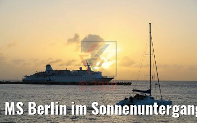 MS Berlin im Sonnenuntergang Cozumel 23.02.2019