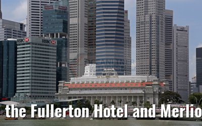 the Fullerton Hotel and Merlion Singapore 22.02.2016