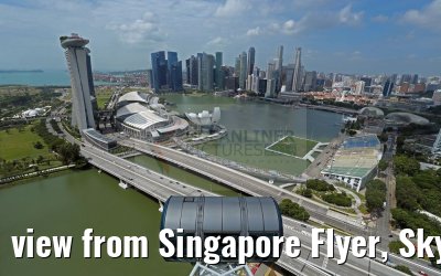 view from Singapore Flyer, Skyline and Marina Bay Sands Hotel 22.02.2016