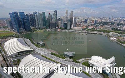 spectacular skyline view Singapore from Marnia Bay Sands Hotel