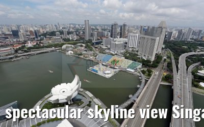spectacular skyline view Singapore from Marina Bay Sands Hotel 30.01.2016