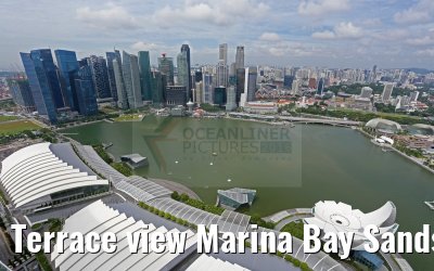 Terrace view Marina Bay Sands Hotel skyline Singapore 30.01.2016