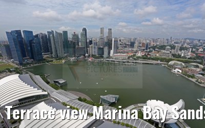 Terrace view Marina Bay Sands Hotel skyline Singapore 30.01.2016