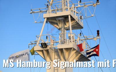 MS Hamburg Signalmast mit Flaggen 03.12.2017