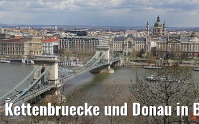 Kettenbruecke und Donau in Budapest 01.04.2015