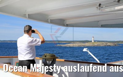 Ocean Majesty auslaufend aus Arendal 06.06.2018