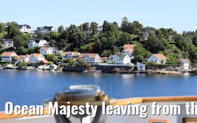 Ocean Majesty leaving from the port of Arendal 06.06.2018