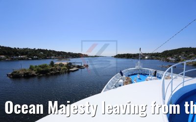 Ocean Majesty leaving from the port of Arendal 06.06.2018