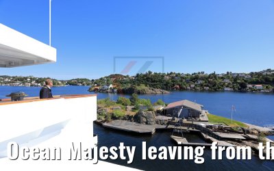 Ocean Majesty leaving from the port of Arendal 06.06.2018