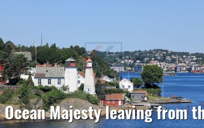 Ocean Majesty leaving from the port of Arendal 06.06.2018