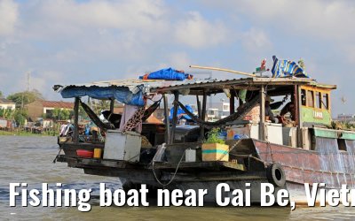 Fishing boat near Cai Be, Vietnam 09.04.2017