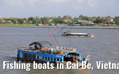 Fishing boats in Cai Be, Vietnam 09.04.2017