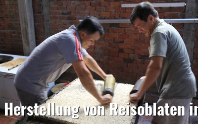 Herstellung von Reisoblaten in Cai Be Vietnam 09.04.2017