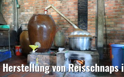 Herstellung von Reisschnaps in Cai Be Vietnam 09.04.2017