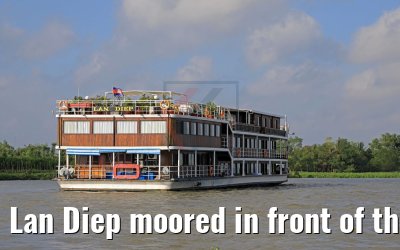 Lan Diep moored in front of the City Cai Be, Vietnam 09.04.2017