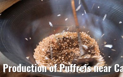 Production of Puffreis near Cai Be, Vietnam 09.04.2017