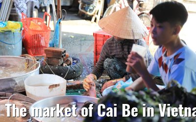 The market of Cai Be in Vietnam 09.04.2017