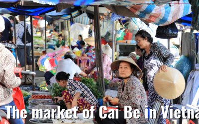 The market of Cai Be in Vietnam 09.04.2017