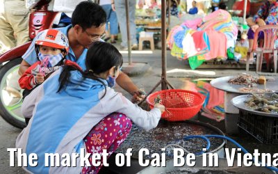 The market of Cai Be in Vietnam 09.04.2017