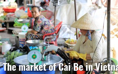 The market of Cai Be in Vietnam 09.04.2017