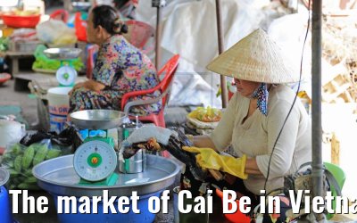 The market of Cai Be in Vietnam 09.04.2017