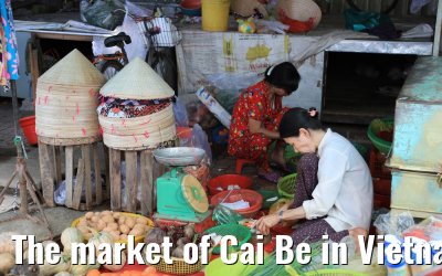 The market of Cai Be in Vietnam 09.04.2017