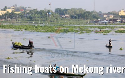 Fishing boats on Mekong river 10.04.2017