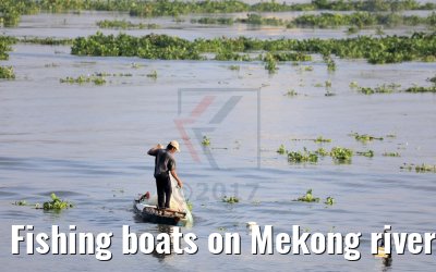 Fishing boats on Mekong river 10.04.2017
