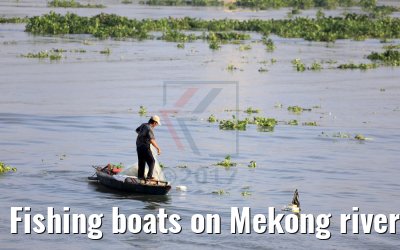 Fishing boats on Mekong river 10.04.2017