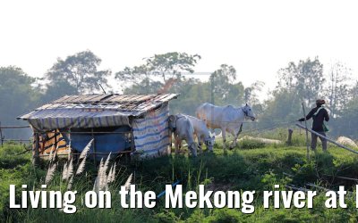 Living on the Mekong river at Kandal in Cambodia 10.04.2017