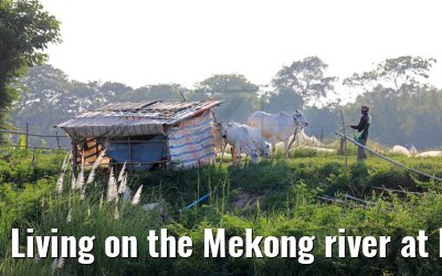 Living on the Mekong river at Kandal in Cambodia 10.04.2017