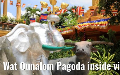 Wat Ounalom Pagoda inside view, Phnom Penh 11.04.2017