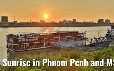 Sunrise in Phnom Penh and MS Lan Diep, Cambodia 12.04.2017