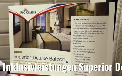 Inklusivleistungen Superior Deluxe Balkonkabine MS Britannia