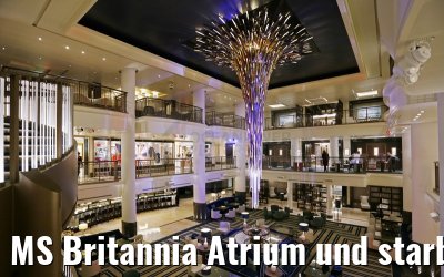 MS Britannia Atrium und starburst Kronleuchter Deck 6